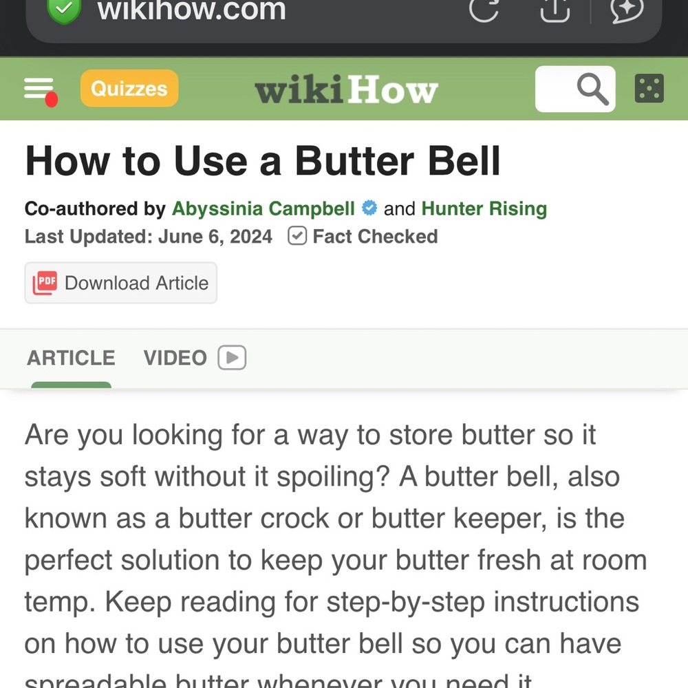 Classic ceramic Butter Bell, raised painted wording BUTTER in French & English - Picture 2 of 12